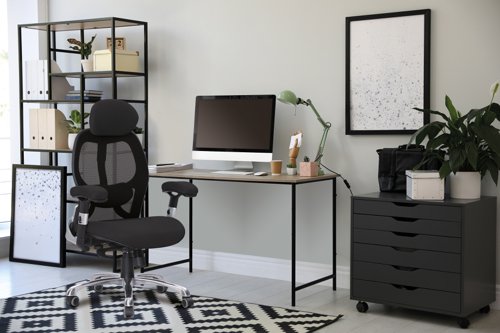 Nautilus Designs Ergo Luxury High Back Ergonomic Mesh Executive Operator Office Chair Black - Certified for 24 Hour Use - DPA/ERGO/KTAG/M