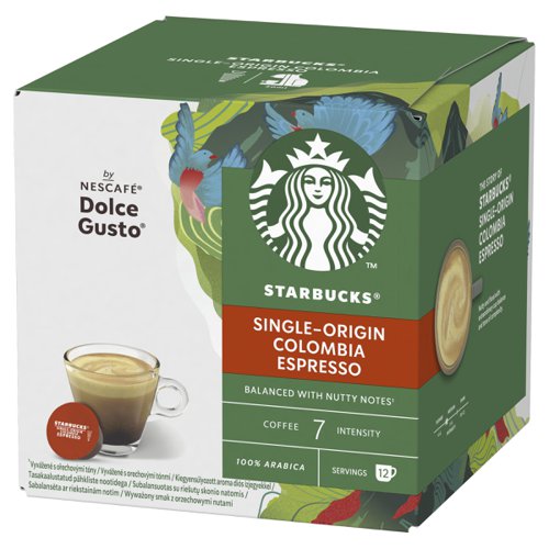 STARBUCKS by Nescafe Dolce Gusto Espresso Colombia Medium Roast Coffee 12 Capsules (Pack 3) - 12397720