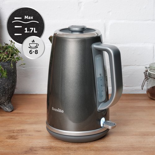 Breville Aura 3kW Kettle 1.7L capacity Fast Boil Shimmer Grey - VKT232