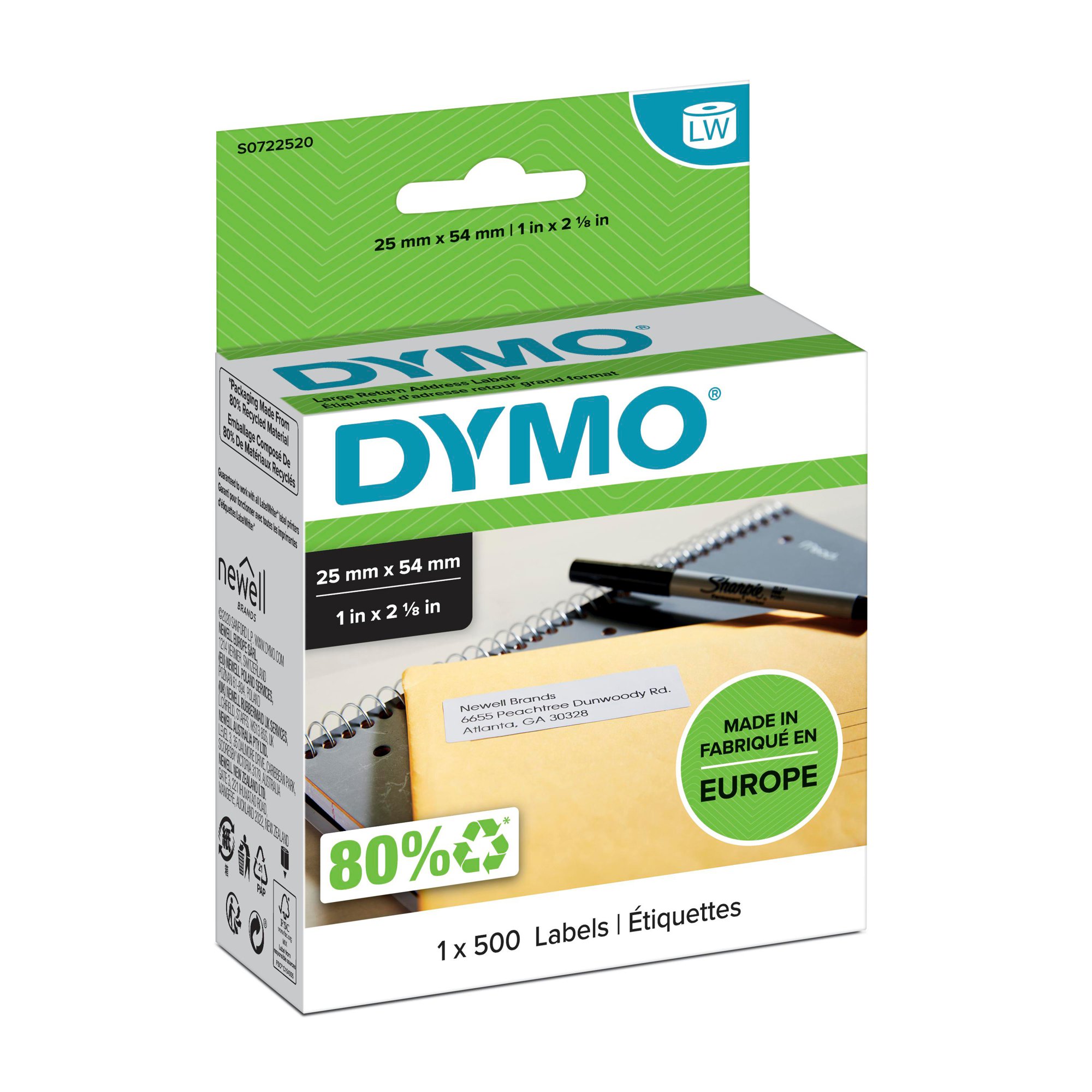 DYMO 99014 (S0722430) Label Tape White 101mm x54mm