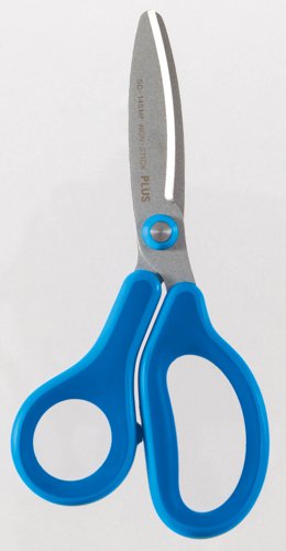 Plus By Pentel Fitcut Curve Kids Fluorine Coated Non Stick Scissors 145mm Blue 35063