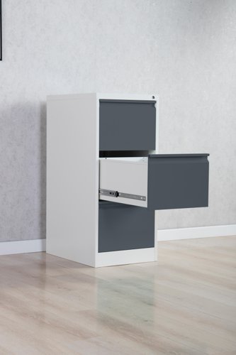 Phoenix FC Series 3 Drawer Filing Cabinet Grey Body Anthracite Drawers with Key Lock - FC1003GAK