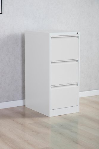 Phoenix FC Series 3 Drawer Filing Cabinet Grey with Key Lock - FC1003GGK