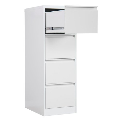 Phoenix FC Series 4 Drawer Filing Cabinet Grey with Key Lock - FC1004GGK