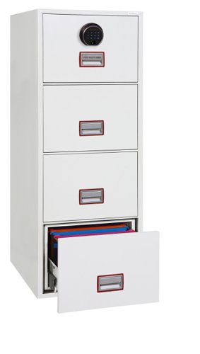 Phoenix World Class Vertical Fire File 4 Drawer Filing Cabinet With Fingerprint Lock - FS2274F