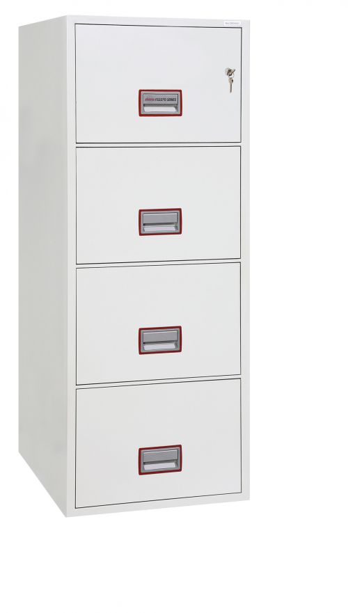 Phoenix World Class Vertical Fire File 4 Drawer Filing Cabinet With Key Lock - FS2274K