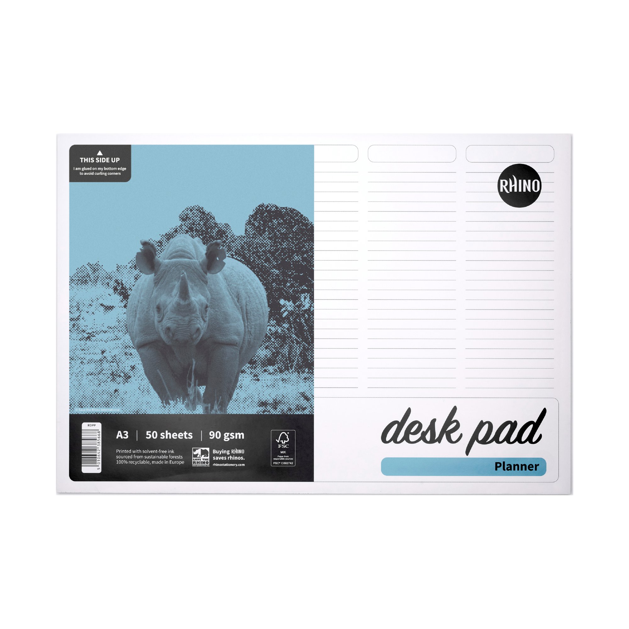 RHINO Desk Pad; 5mm Dotted; A3; 90gsm FSC Paper; 50 Sheets (Pack of 10)
