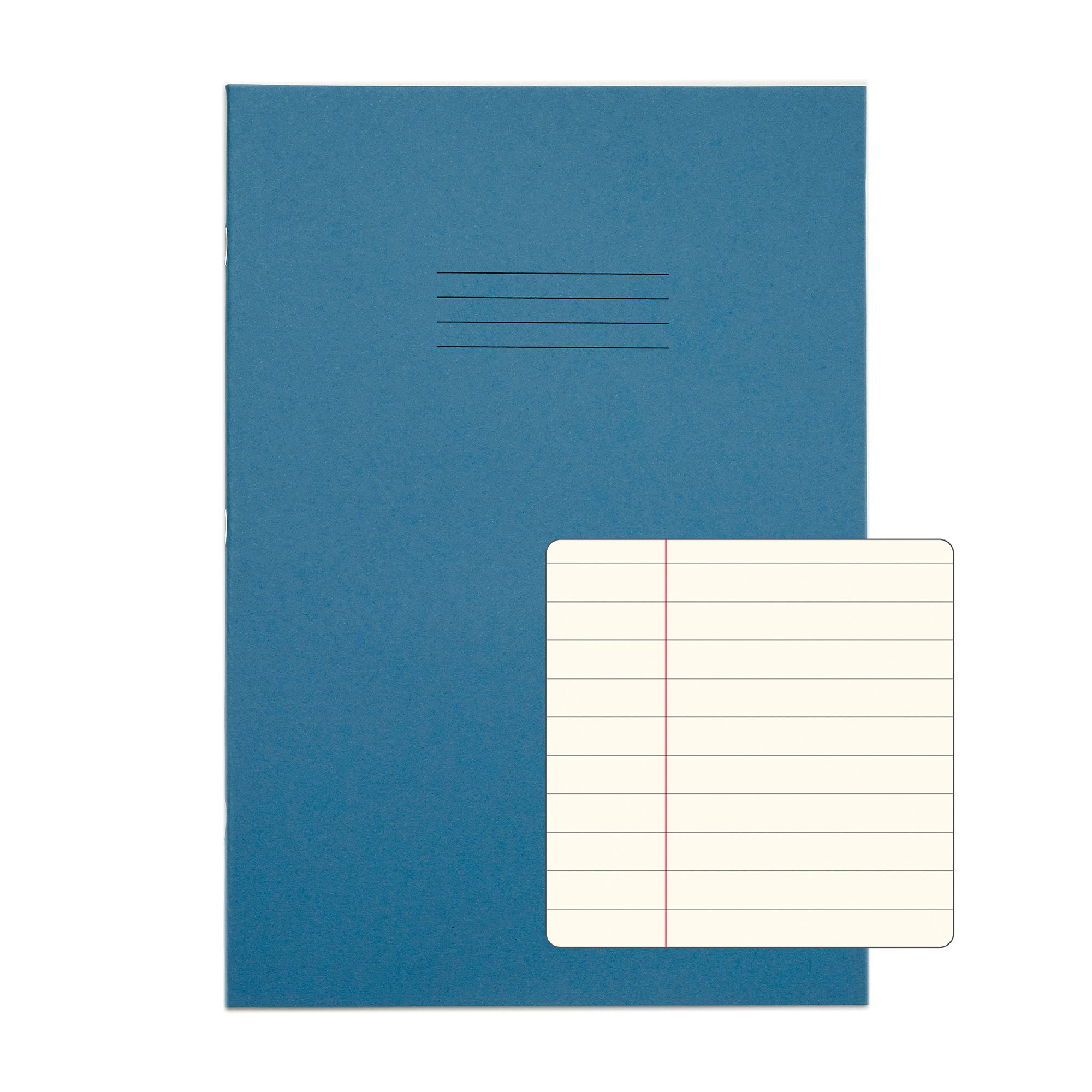 RHINO A4 Special Exercise Book 48 Page, Light Blue with Tinted Cream Paper, F8M (Pack of 50)