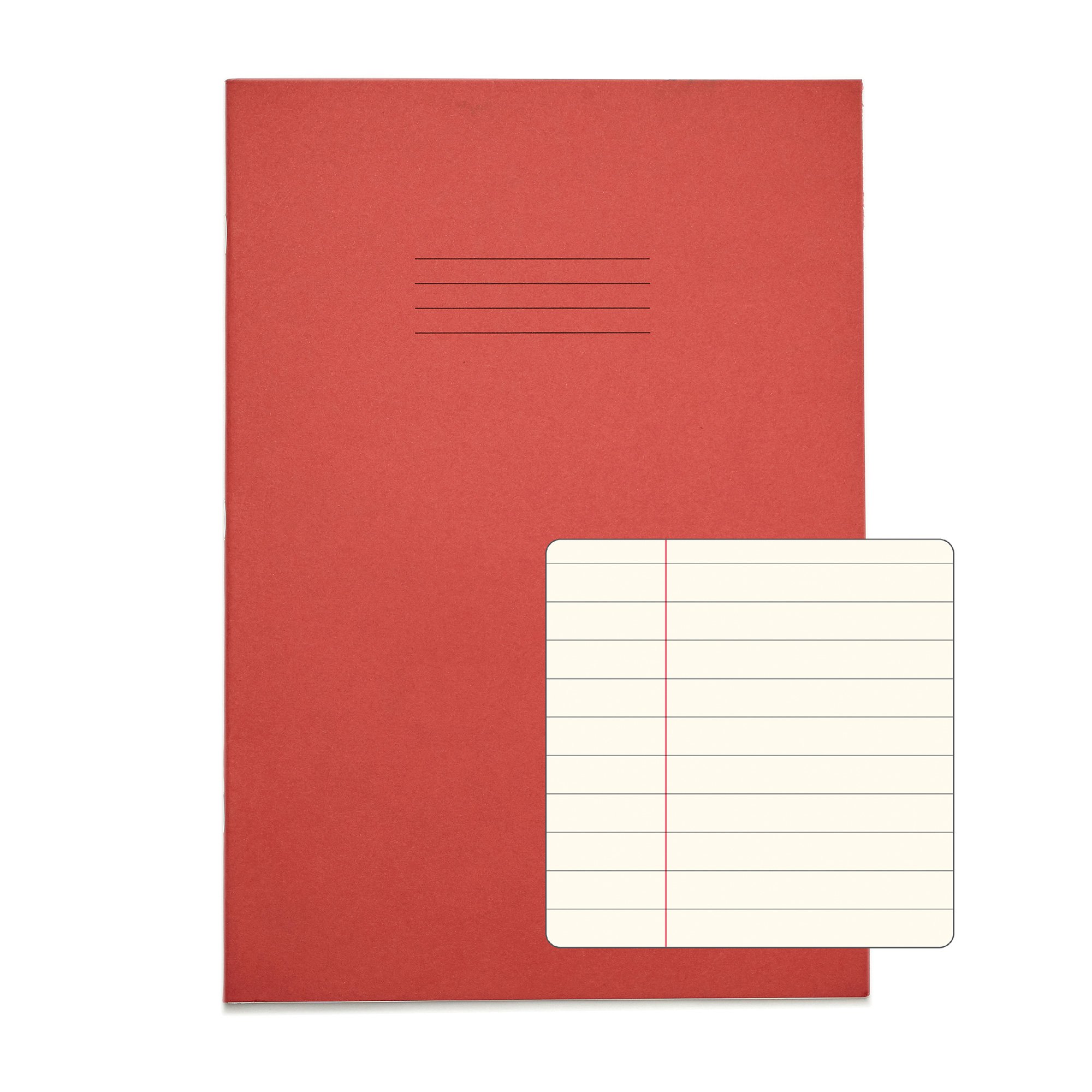 RHINO A4 Exercise Book 48 page, Red, F8M (Pack of 10)