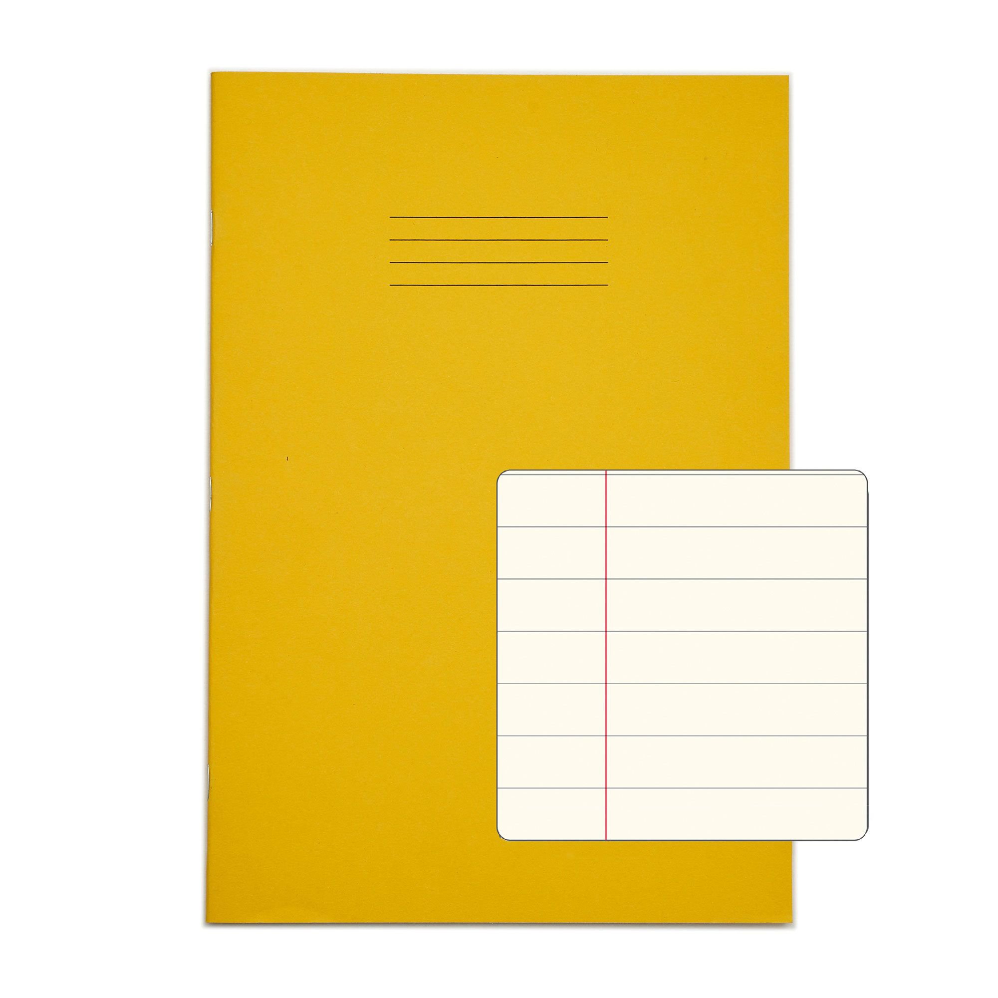 RHINO A4 Special Exercise Book 48 Page, Yellow with Tinted Cream Paper, F12M (Pack of 50)