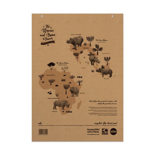 Rhino A1 Recycled Flipchart Pad 40 Leaf 20mm Squared With Plain Reverse (Pack 5) - SRFC-4