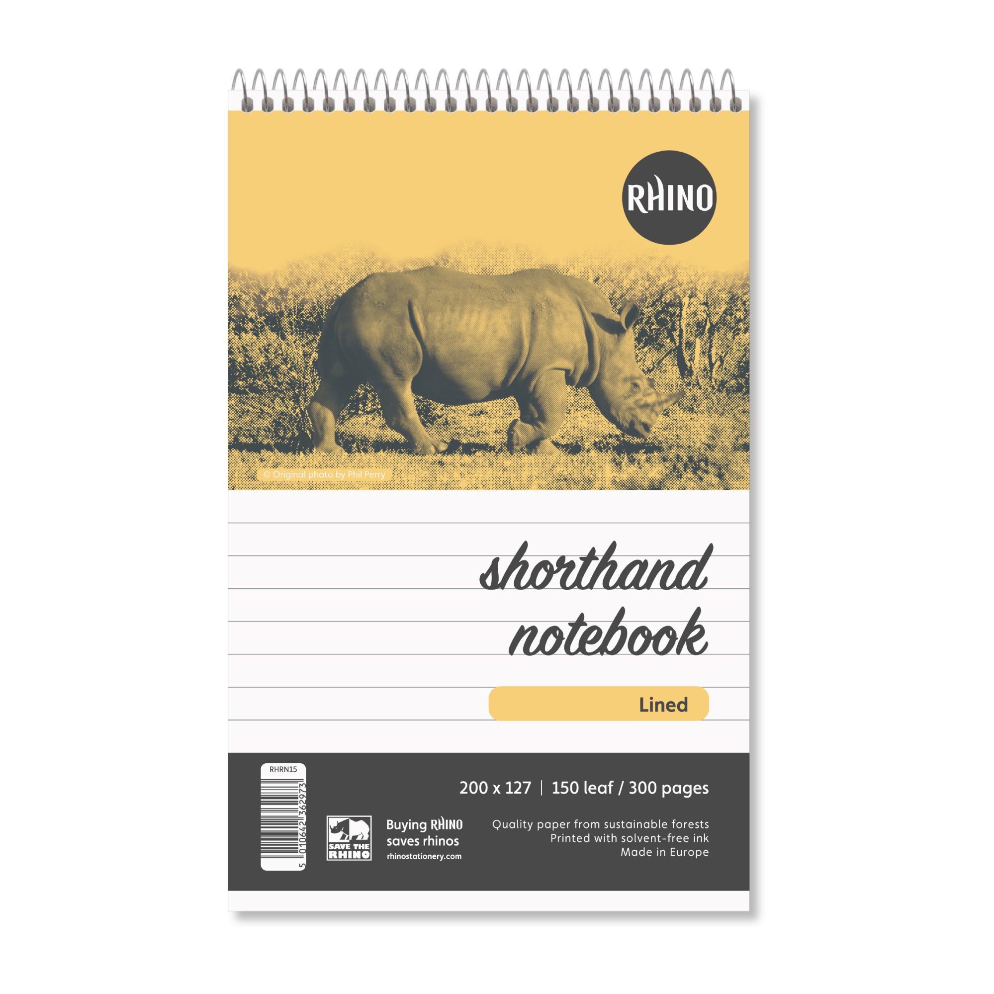 RHINO 200 x 127 Shorthand Notepad 150 Leaf, F8 (Pack of 80)