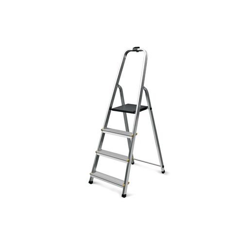 Slingsby Aluminium 4 Tread Platform Step Ladder (Platform Sits 770mm Above The Floor) 150Kg Capacity - 405006