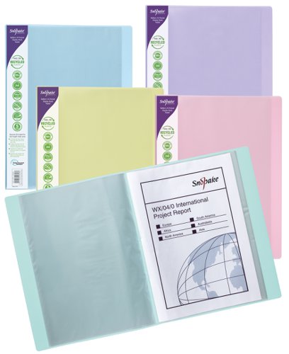 Snopake ReBorn A4 24 Pocket Display Book Pastel PK5 15920