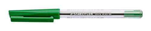 Staedtler 430 Stick Ballpoint Pen 1.0mm Tip 0.35mm Line Green (Pack 10) - 430M-5