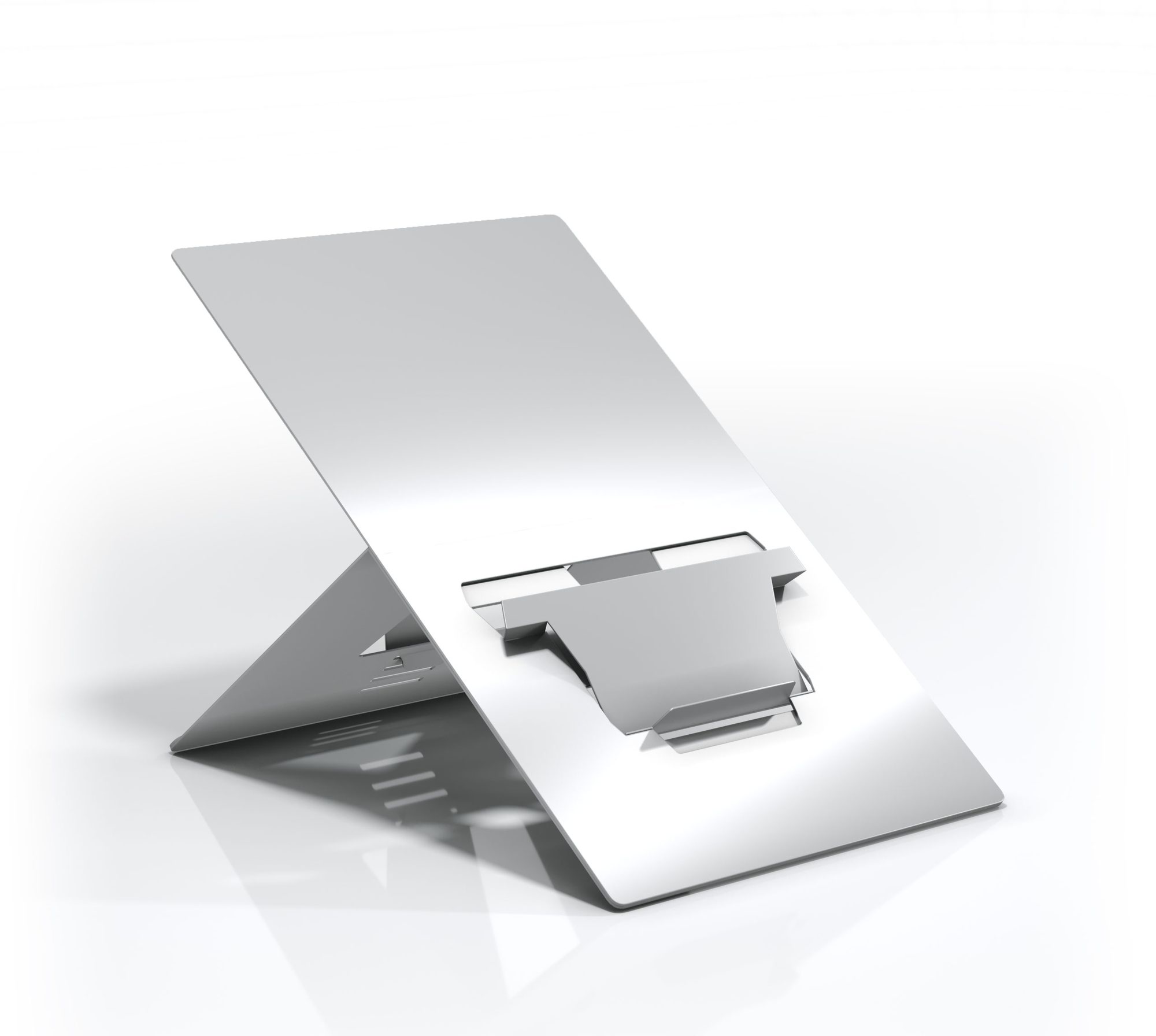 Laptop Stand with Document Holder for Oversized Laptops - Natural Aluminium
