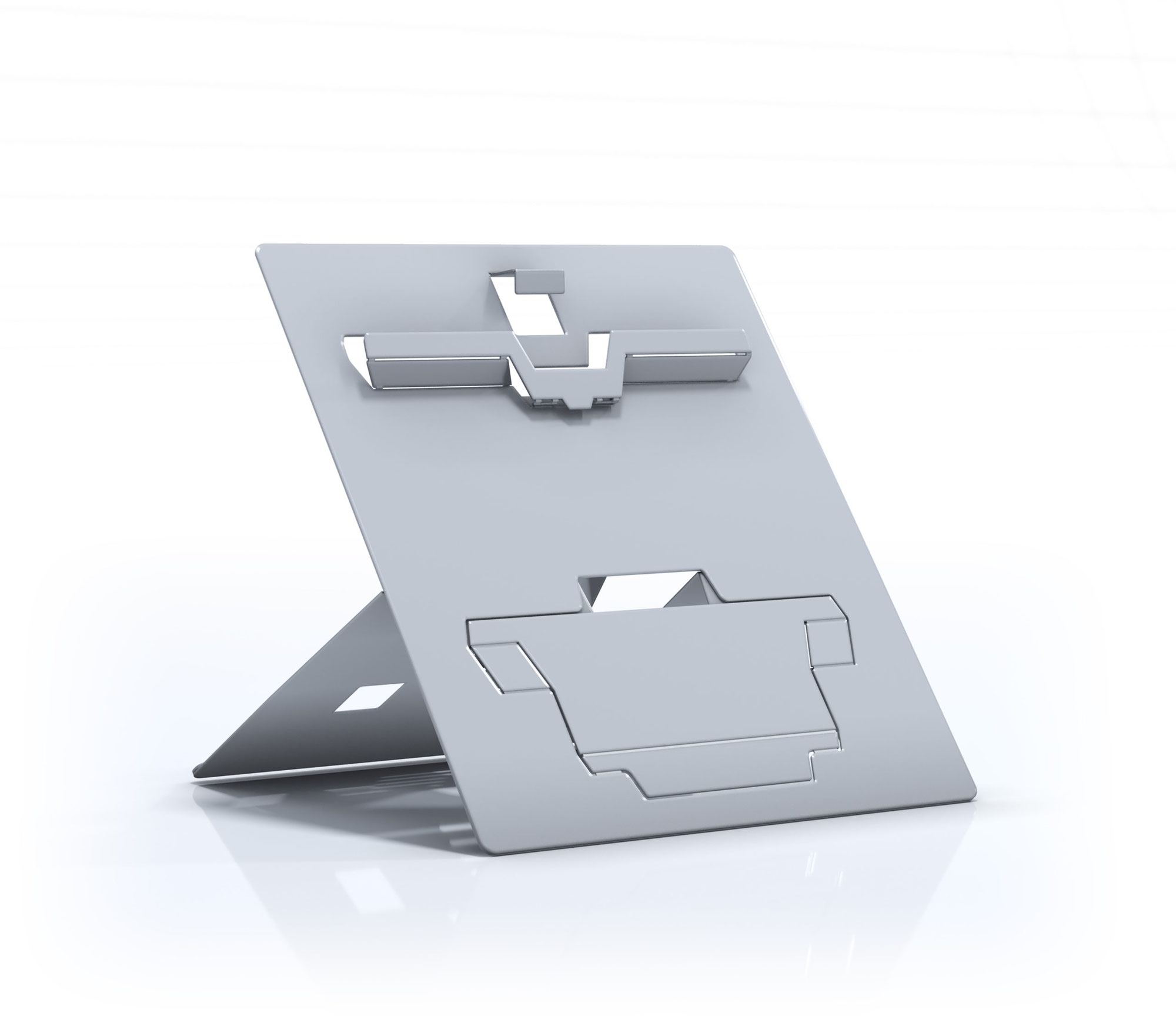 Laptop Stand with Document Holder for Small Laptops - Natural Aluminium