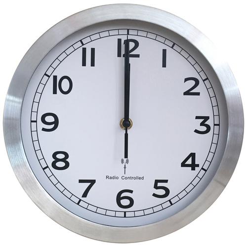 SECO Radio Controlled Aluminium Wall Clock 255mm Diameter - A1028RC