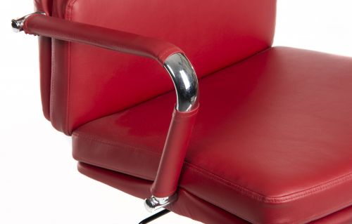 Deco Retro Style Faux Leather Executive Office Chair Red - 1097RD