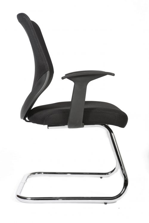 Nova Cantilever Mesh Back Reception/Boardroom/Visitors Chair Black - 1102