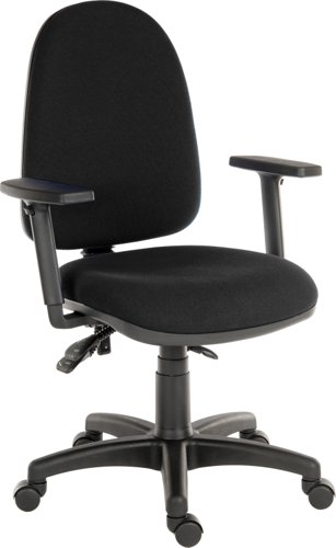 Ergo Trio Ergonomic High Back Fabric Operator Office Chair with Height Adjustable Arms Black - 2901BLK/0280