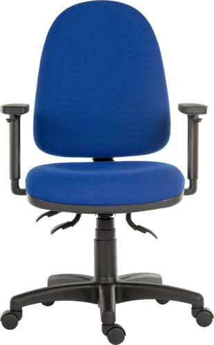 Ergo Trio Ergonomic High Back Fabric Operator Office Chair with Height Adjustable Arms Blue - 2901BLU/0280