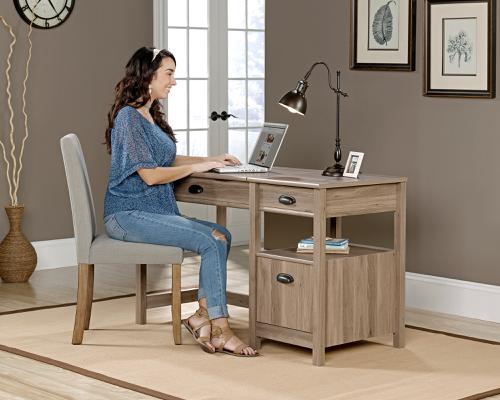 Ergonomic Sit Stand Home Office Desk Salt Oak - 5422379