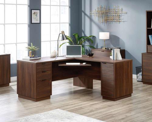 Elstree Home Office L-Shaped Desk Spiced Mahogany - 5426914