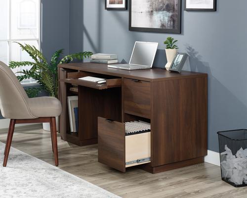 Elstree Home Office Double Pedestal Executive Desk Spiced Mahogany - 5426918