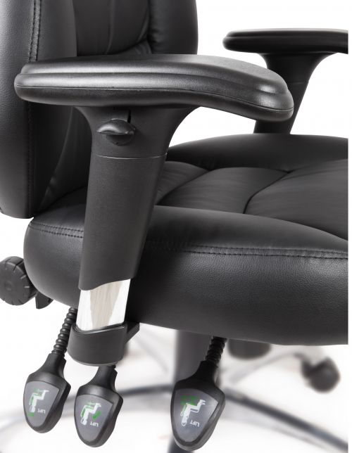 Portland Luxury Faux Leather Operator Office Chair Black - 6902PB