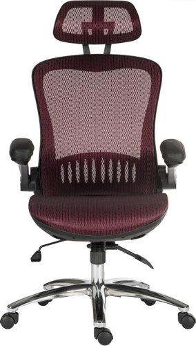 Teknik Harmony High Back Executive Mesh Office Chair With Height Adjustable Arms Red - 6956RED