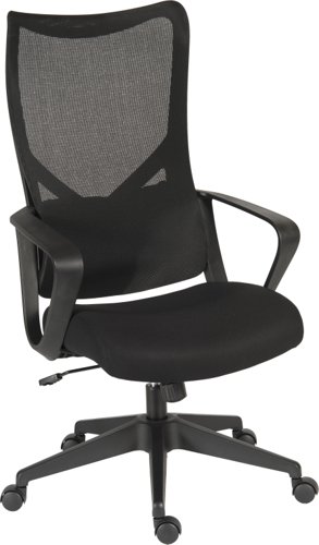 Teknik Contour Contemporary High Back Executive Mesh Office Chair With Fixed Arms Black - 7100