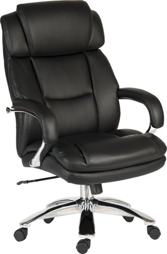 Teknik Colossus Extreme Heavy Duty 24 Hour Executive Bonded Leather Faced Office Chair With Fixed Arms Black - 7200