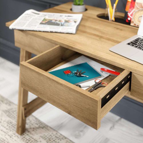 Ithaca Home Office Desk W1190 x D600 x H760mm Riviera Oak - 7700003