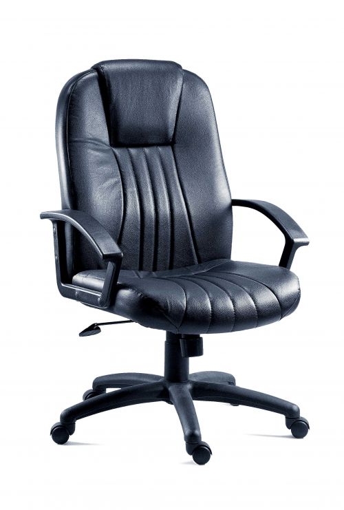 City Bonded Leather Faced Executive Office Chair Black - 8099
