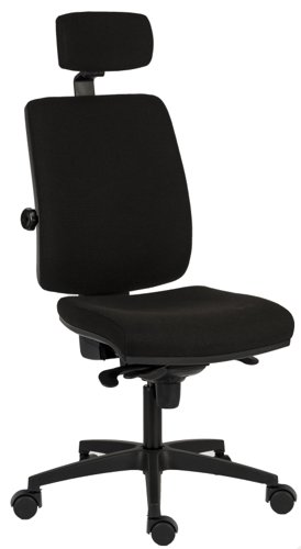 Teknik Office Ergo Plus Ergonomic Executive Operator Office Chair With Headrest and Comfort Adjustable Arms and Ultra Base Black - Certified For 24 Ho