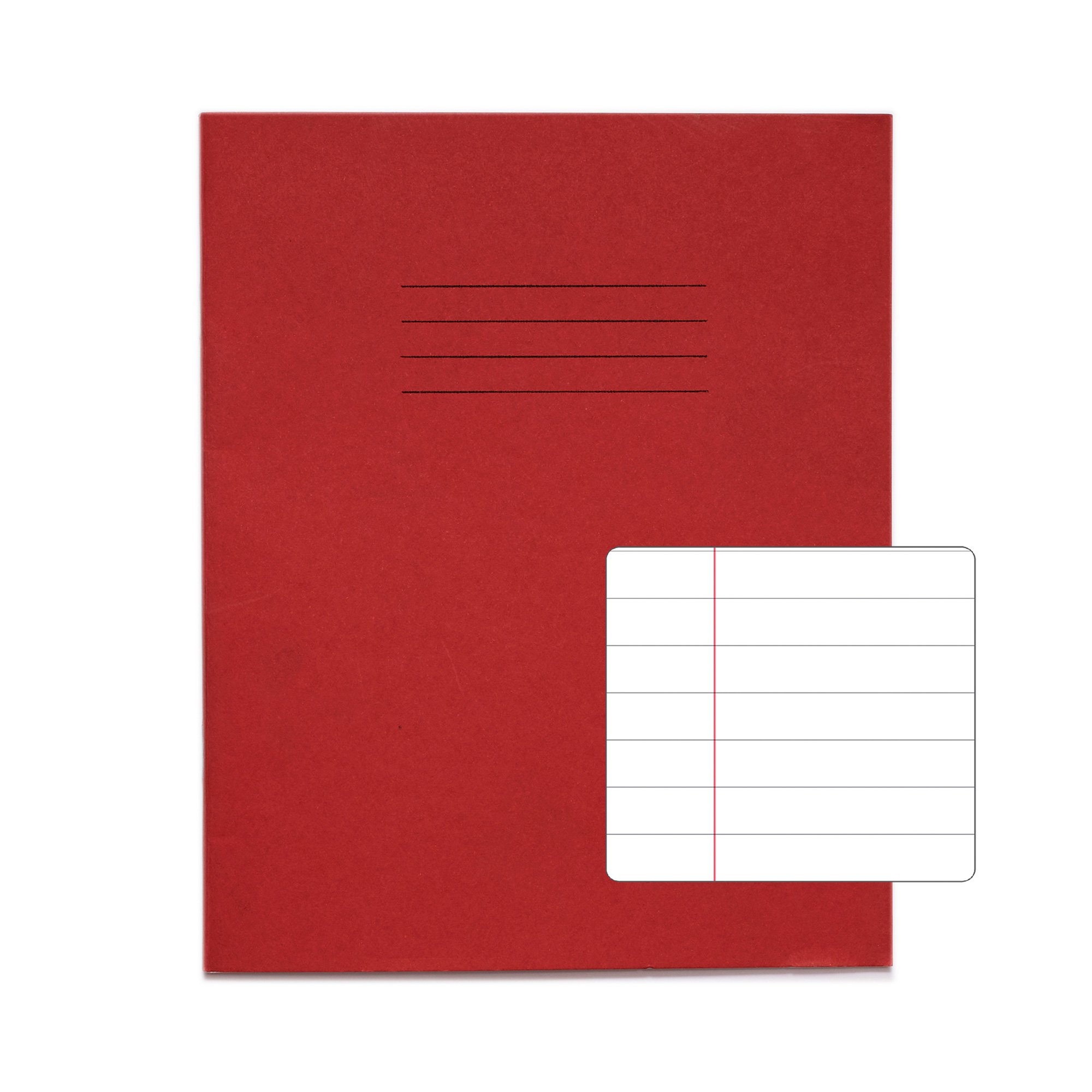 RHINO 8 x 6.5 Exercise Book 48 Page, Red, F8 (Pack of 100)